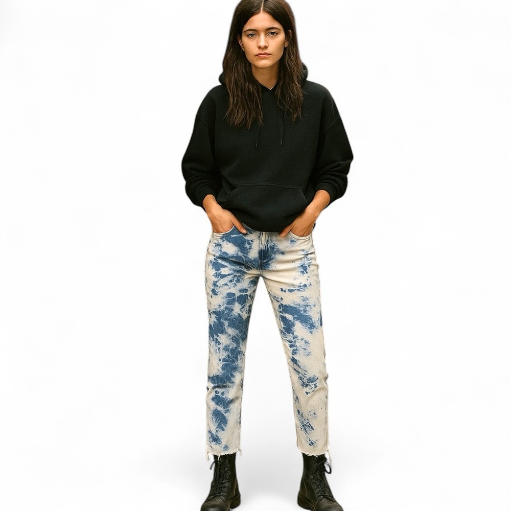 Levi's‎ Tie Dye 721 High Rise SKinny Ankle Raw Hem sz 33